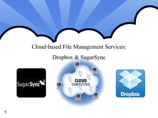 Cloud-based File Management Services:
            Dropbox & SugarSync




1
 