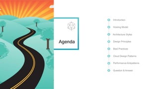Introduction
Hosting Model
Architecture Styles
Design Principles
Best Practices
Cloud Design Patterns
Performance Antipatterns
Agenda
Question & Answer
 