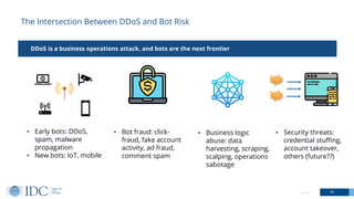 The Intersection Between DDoS and Bot Risk
18© IDC
▪ DDoS is a business operations attack, and bots are the next frontier
...
