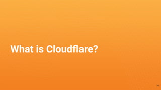 What is Cloudﬂare?
18
 