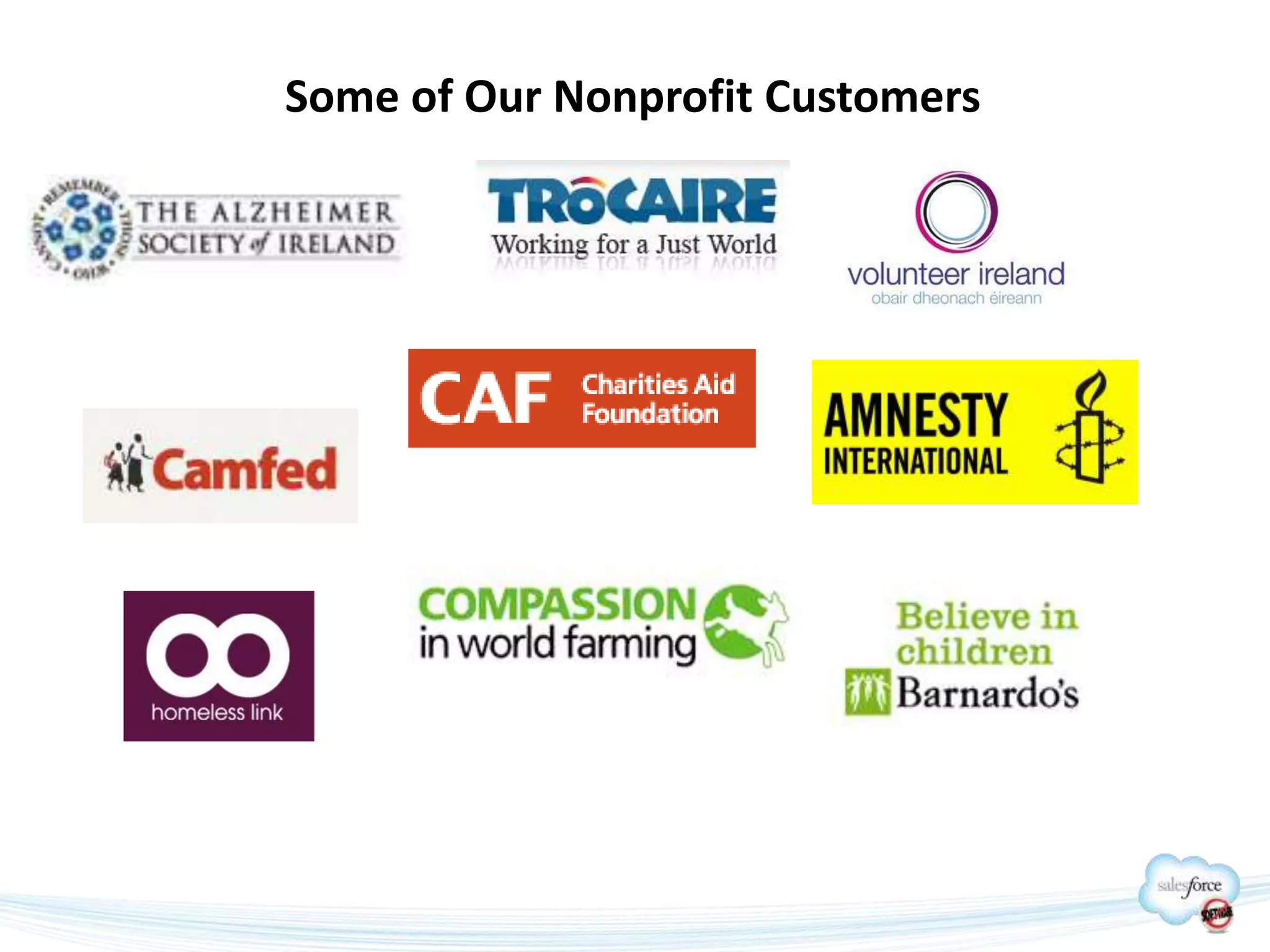 Some of Our Nonprofit Customers
 