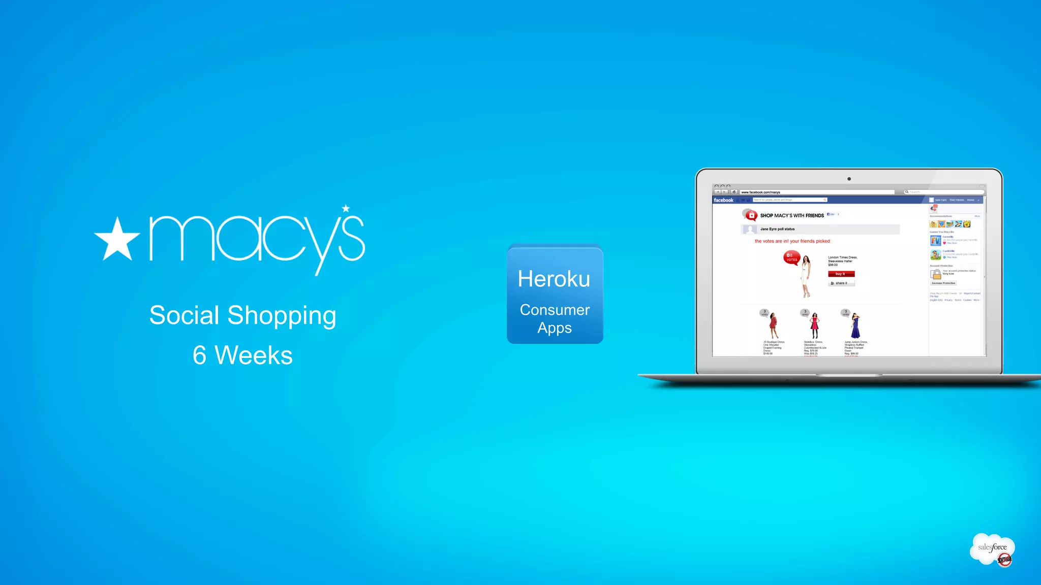 Heroku
Social Shopping   Consumer
                    Apps

   6 Weeks
 