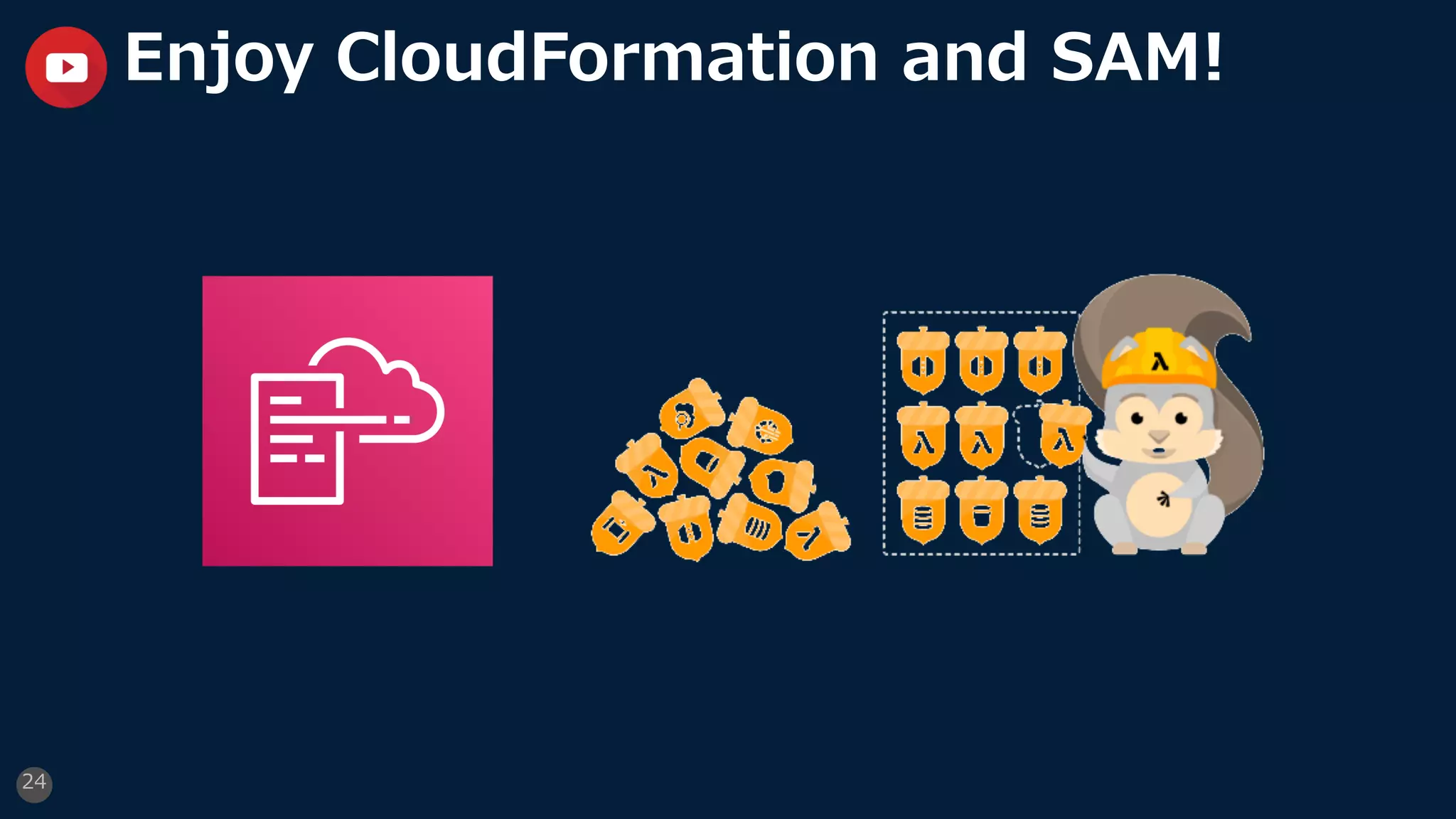 24
Enjoy CloudFormation and SAM!
 