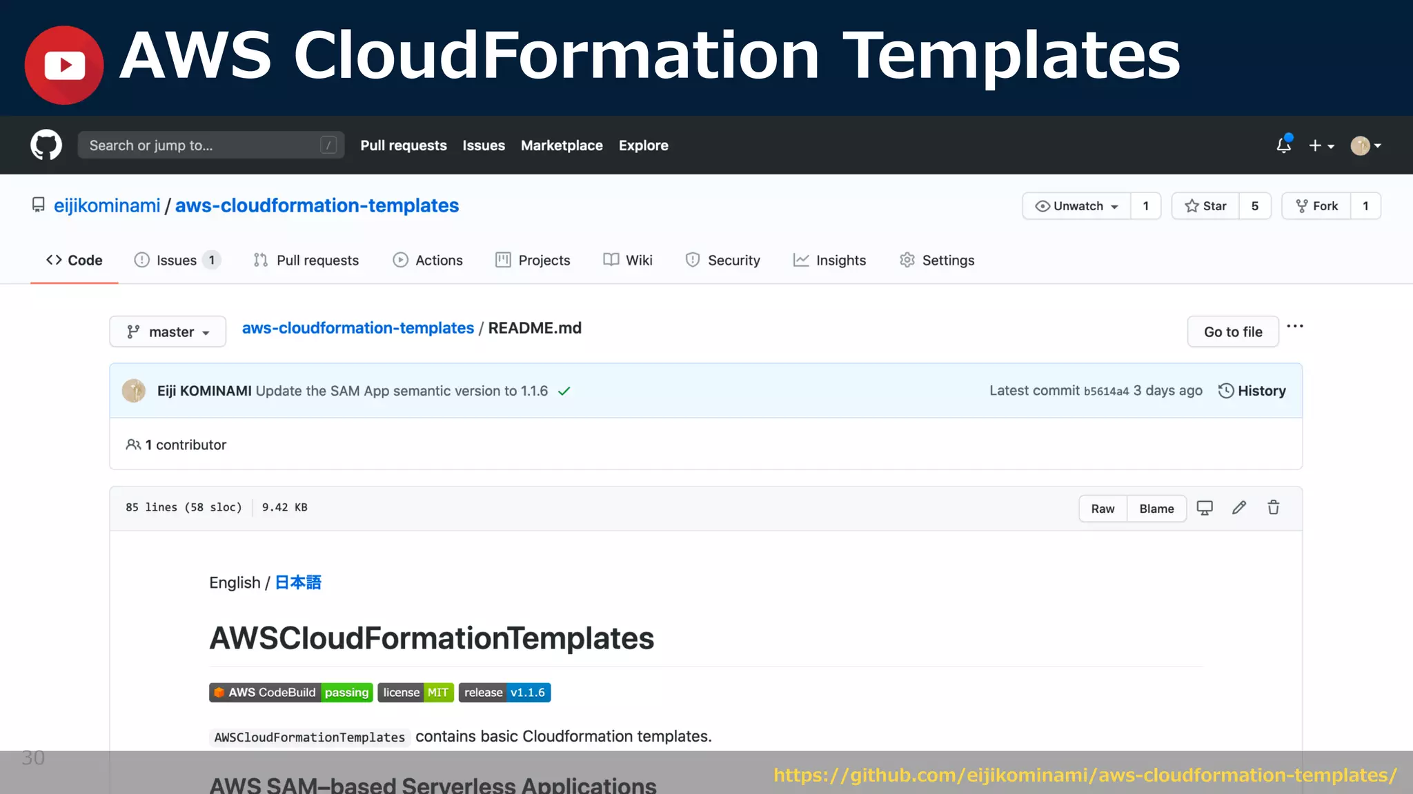 30
AWS CloudFormation Templates
https://github.com/eijikominami/aws-cloudformation-templates/
 