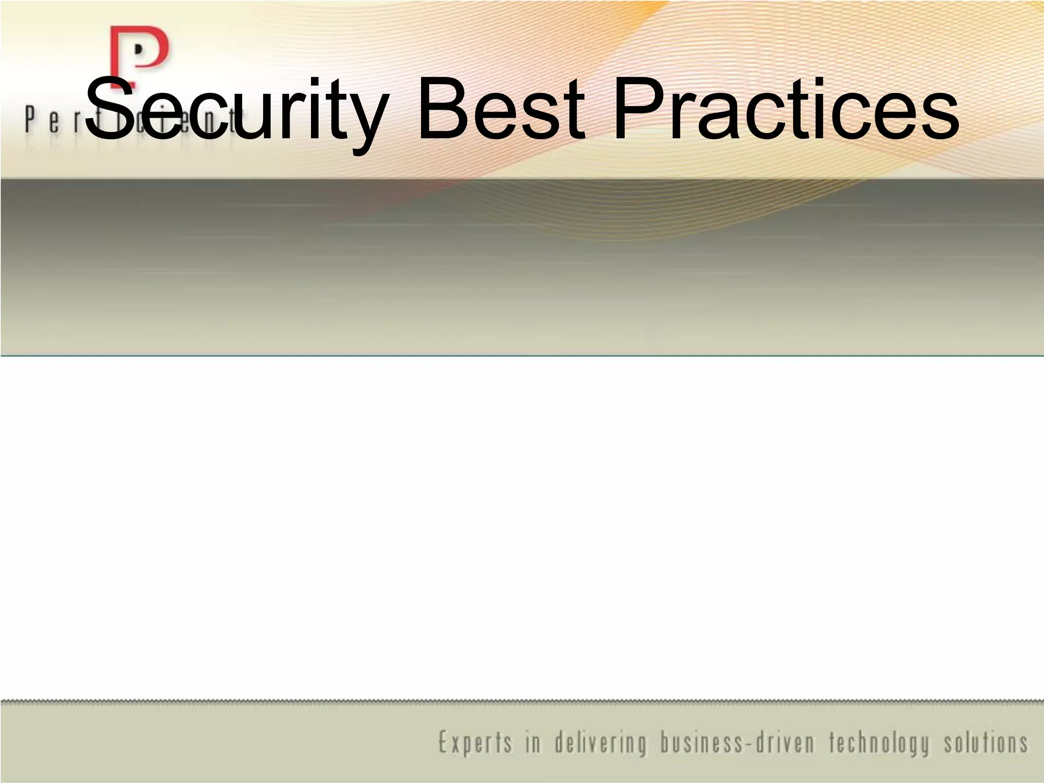 Security Best Practices
 
