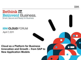 Cloud as a Platform for Business Innovation and Growth – from SAP to  New Application Models 