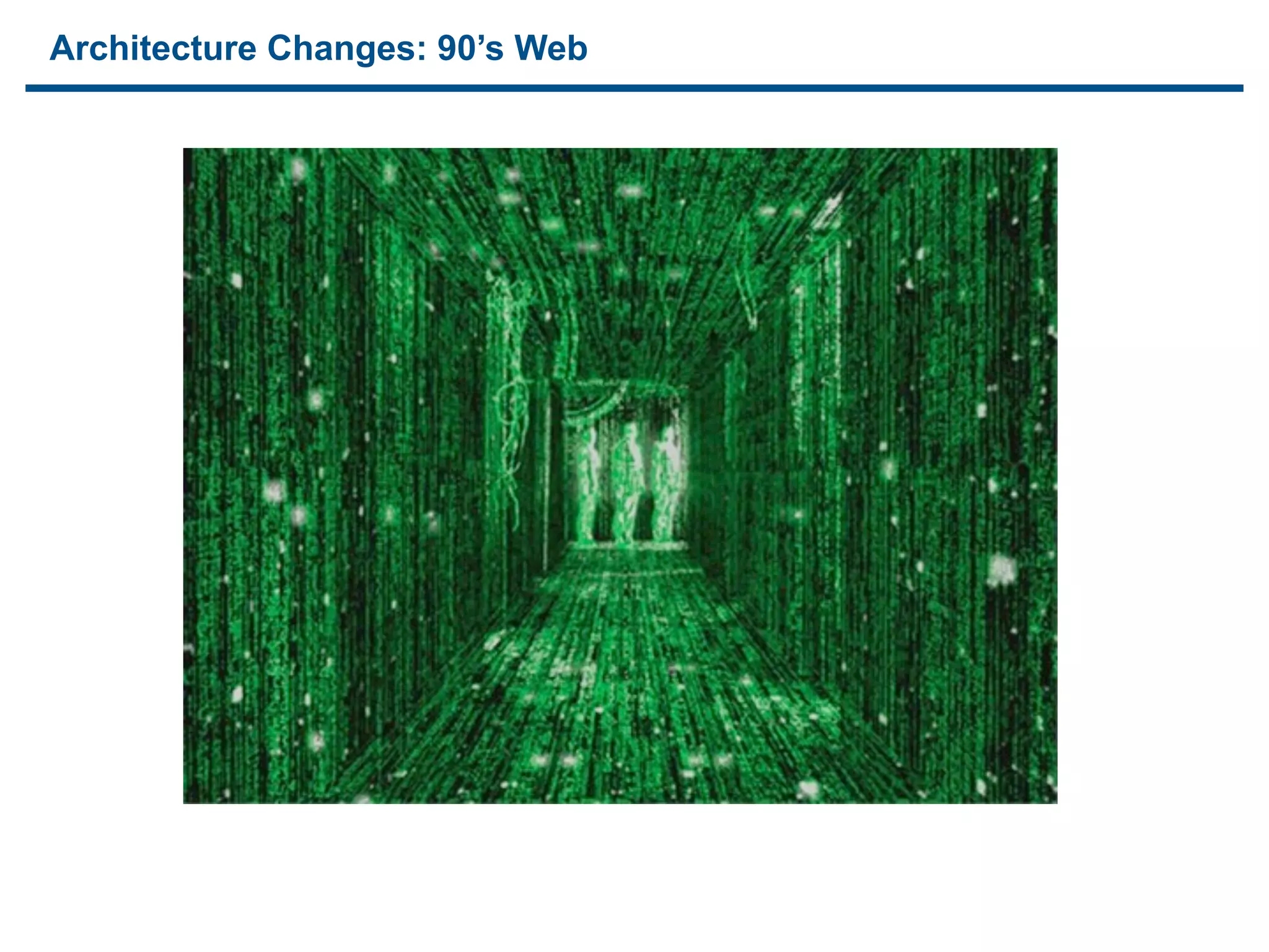 Architecture Changes: 90’s Web
 