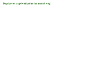 Deploy an application in the usual way




                                         68
 