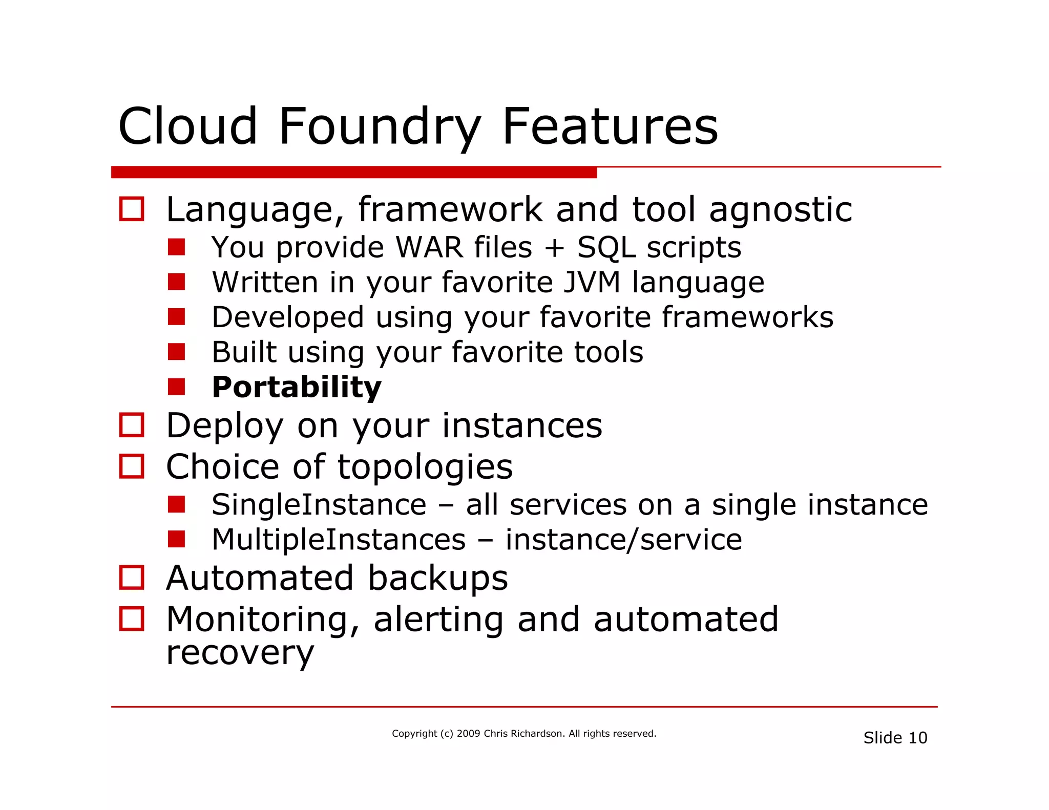 Cloud Foundry Demo SD Forum Cloud Sig Feb09