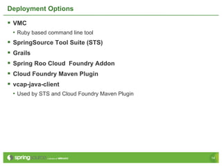 Cloud Foundry for Spring Developers | PDF