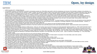 34 © 2014 IBM Corporation 
Legal Disclaimer 
• © IBM Corporation 2011. All Rights Reserved. 
• The information contained in this publication is provided for informational purposes only. While efforts were made to verify the completeness and accuracy of the information contained in this publication, it is 
provided AS IS without warranty of any kind, express or implied. In addition, this information is based on IBM’s current product plans and strategy, which are subject to change by IBM without notice. IBM shall 
not be responsible for any damages arising out of the use of, or otherwise related to, this publication or any other materials. Nothing contained in this publication is intended to, nor shall have the effect of, 
creating any warranties or representations from IBM or its suppliers or licensors, or altering the terms and conditions of the applicable license agreement governing the use of IBM software. 
• References in this presentation to IBM products, programs, or services do not imply that they will be available in all countries in which IBM operates. Product release dates and/or capabilities referenced in 
this presentation may change at any time at IBM’s sole discretion based on market opportunities or other factors, and are not intended to be a commitment to future product or feature availability in any way. 
Nothing contained in these materials is intended to, nor shall have the effect of, stating or implying that any activities undertaken by you will result in any specific sales, revenue growth or other results. 
• If the text contains performance statistics or references to benchmarks, insert the following language; otherwise delete: 
Performance is based on measurements and projections using standard IBM benchmarks in a controlled environment. The actual throughput or performance that any user will experience will vary depending 
upon many factors, including considerations such as the amount of multiprogramming in the user's job stream, the I/O configuration, the storage configuration, and the workload processed. Therefore, no 
assurance can be given that an individual user will achieve results similar to those stated here. 
• If the text includes any customer examples, please confirm we have prior written approval from such customer and insert the following language; otherwise delete: 
All customer examples described are presented as illustrations of how those customers have used IBM products and the results they may have achieved. Actual environmental costs and performance 
characteristics may vary by customer. 
• Please review text for proper trademark attribution of IBM products. At first use, each product name must be the full name and include appropriate trademark symbols (e.g., IBM Lotus® Sametime® Unyte™). 
Subsequent references can drop “IBM” but should include the proper branding (e.g., Lotus Sametime Gateway, or WebSphere Application Server). Please refer to http://www.ibm.com/legal/copytrade.shtml 
for guidance on which trademarks require the ® or ™ symbol. Do not use abbreviations for IBM product names in your presentation. All product names must be used as adjectives rather than nouns. Please 
list all of the trademarks that you use in your presentation as follows; delete any not included in your presentation. IBM, the IBM logo, Lotus, Lotus Notes, Notes, Domino, Quickr, Sametime, WebSphere, UC2, 
PartnerWorld and Lotusphere are trademarks of International Business Machines Corporation in the United States, other countries, or both. Unyte is a trademark of WebDialogs, Inc., in the United States, 
other countries, or both. 
• If you reference Adobe® in the text, please mark the first use and include the following; otherwise delete: 
Adobe, the Adobe logo, PostScript, and the PostScript logo are either registered trademarks or trademarks of Adobe Systems Incorporated in the United States, and/or other countries. 
• If you reference Java™ in the text, please mark the first use and include the following; otherwise delete: 
Java and all Java-based trademarks are trademarks of Sun Microsystems, Inc. in the United States, other countries, or both. 
• If you reference Microsoft® and/or Windows® in the text, please mark the first use and include the following, as applicable; otherwise delete: 
Microsoft and Windows are trademarks of Microsoft Corporation in the United States, other countries, or both. 
• If you reference Intel® and/or any of the following Intel products in the text, please mark the first use and include those that you use as follows; otherwise delete: 
Intel, Intel Centrino, Celeron, Intel Xeon, Intel SpeedStep, Itanium, and Pentium are trademarks or registered trademarks of Intel Corporation or its subsidiaries in the United States and other countries. 
• If you reference UNIX® in the text, please mark the first use and include the following; otherwise delete: 
UNIX is a registered trademark of The Open Group in the United States and other countries. 
• If you reference Linux® in your presentation, please mark the first use and include the following; otherwise delete: 
Linux is a registered trademark of Linus Torvalds in the United States, other countries, or both. Other company, product, or service names may be trademarks or service marks of others. 
• If the text/graphics include screenshots, no actual IBM employee names may be used (even your own), if your screenshots include fictitious company names (e.g., Renovations, Zeta Bank, Acme) 
please update and insert the following; otherwise delete: All references to [insert fictitious company name] refer to a fictitious company and are used for illustration purposes only. 
