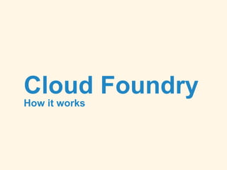 Cloud Foundry
How it works
 