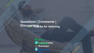 Questions | Comments |
Discussions
runcyoomme
n
https://runcy.
me
roommen
Runcy
Oommen
 