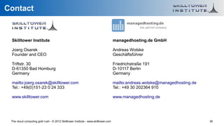 Contact


 Skilltower Institute                                                               managedhosting.de GmbH

 Joe...