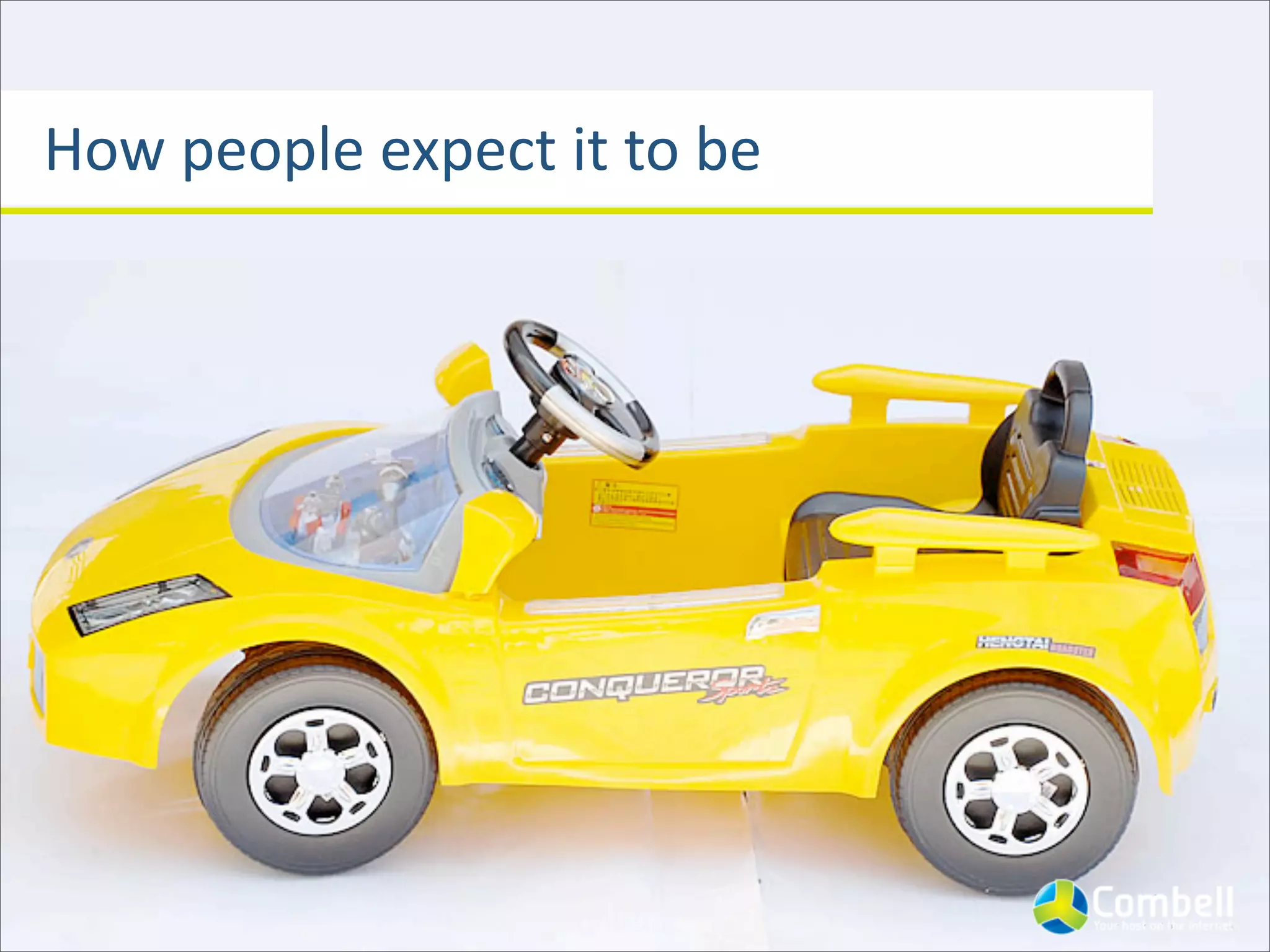 How	
  people	
  expect	
  it	
  to	
  be
 