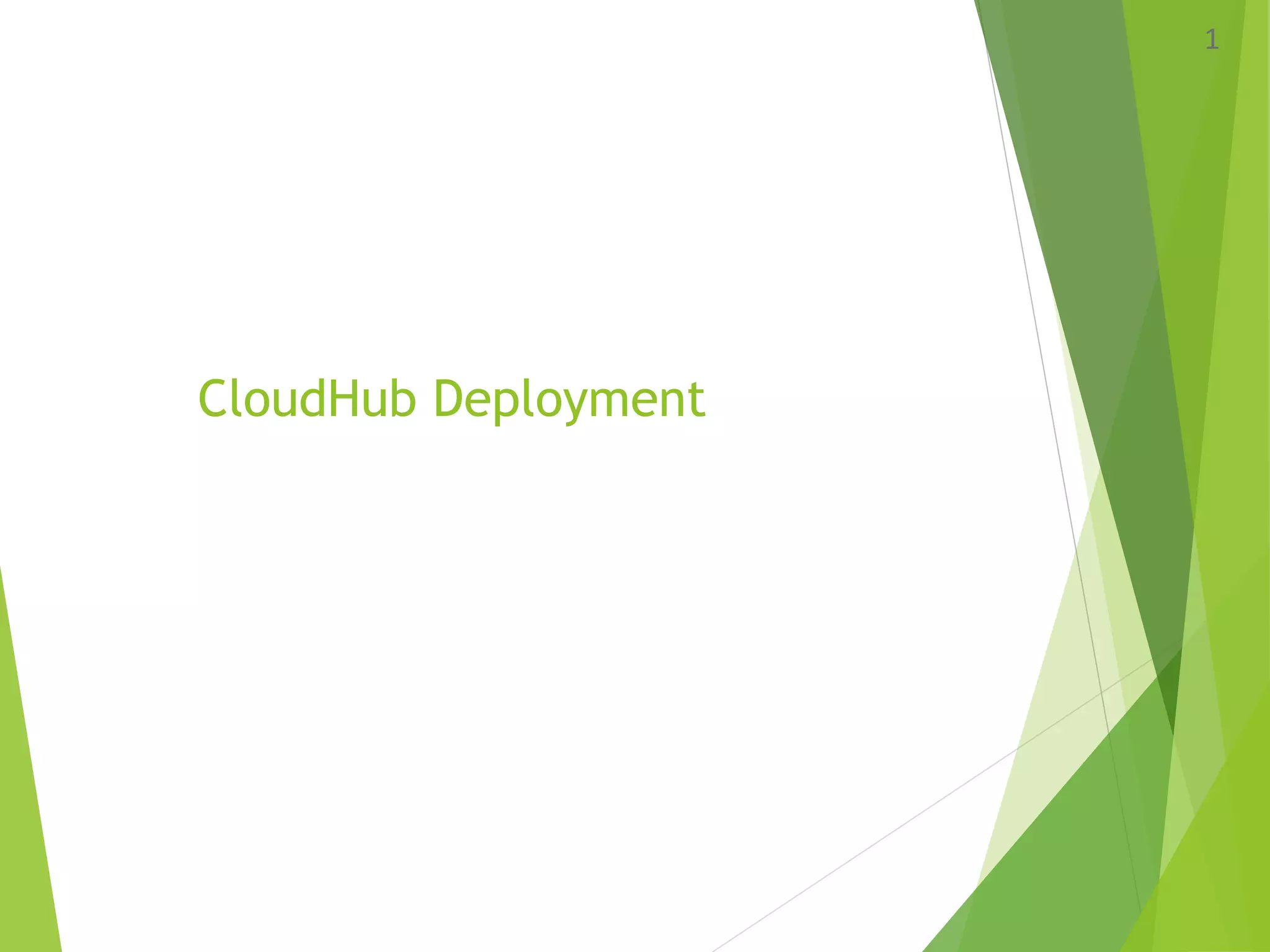 CloudHub Deployment
1
 