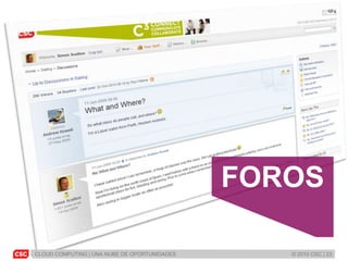 CLOUD COMPUTING | UNA NUBE DE OPORTUNIDADES © 2010 CSC | 23
FOROS
 