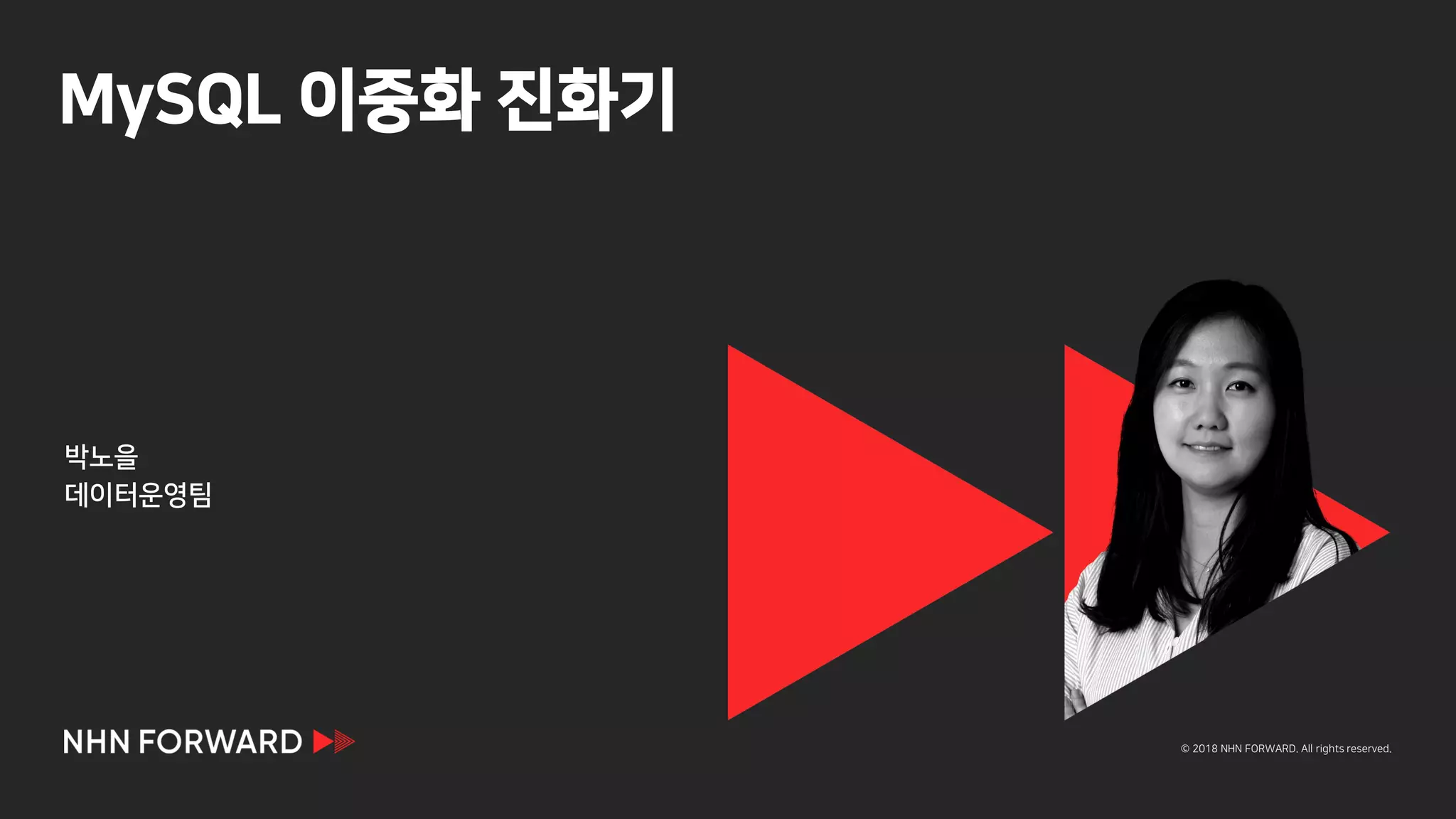 © 2018 NHN FORWARD. All rights reserved.
MySQL 이중화 진화기
박노을
데이터운영팀
 