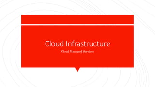 Cloud Infrastructure
Cloud Managed Services
 