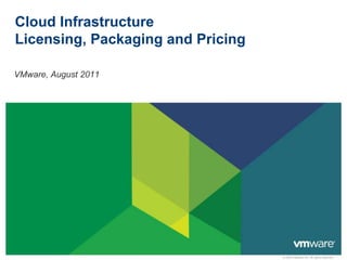 © 2009 VMware Inc. All rights reserved
Cloud Infrastructure
Licensing, Packaging and Pricing
VMware, August 2011
 