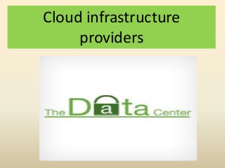 Cloud infrastructure
providers
 