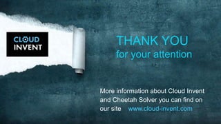 `
Stagnation of parametric CAD
during last 20 years
Practically the only one competing
solver on the market is the D-Cubed
solver (belonging to Siemens)
We can easily beat D-cubed
solver by all parameters
Demand for new revolutionary
technology to come
Constraint solver is the engine
of parametric CAD applications
 