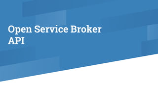Open Service Broker
API
 