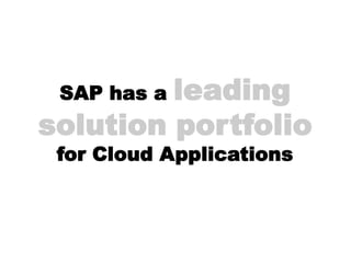 leading
 SAP has a
solution portfolio
 for Cloud Applications
 