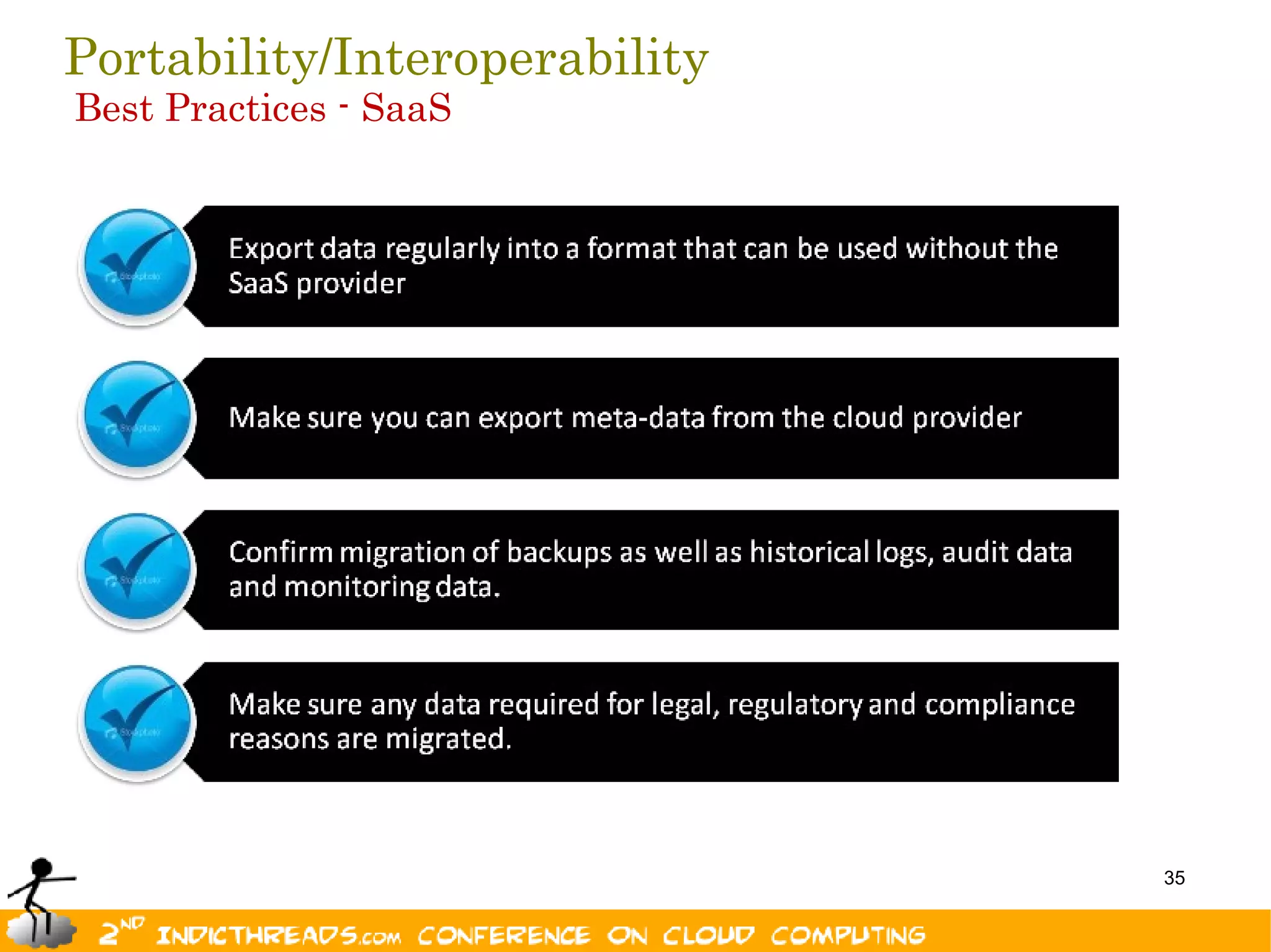Portability/Interoperability
Best Practices - SaaS




                               35
 