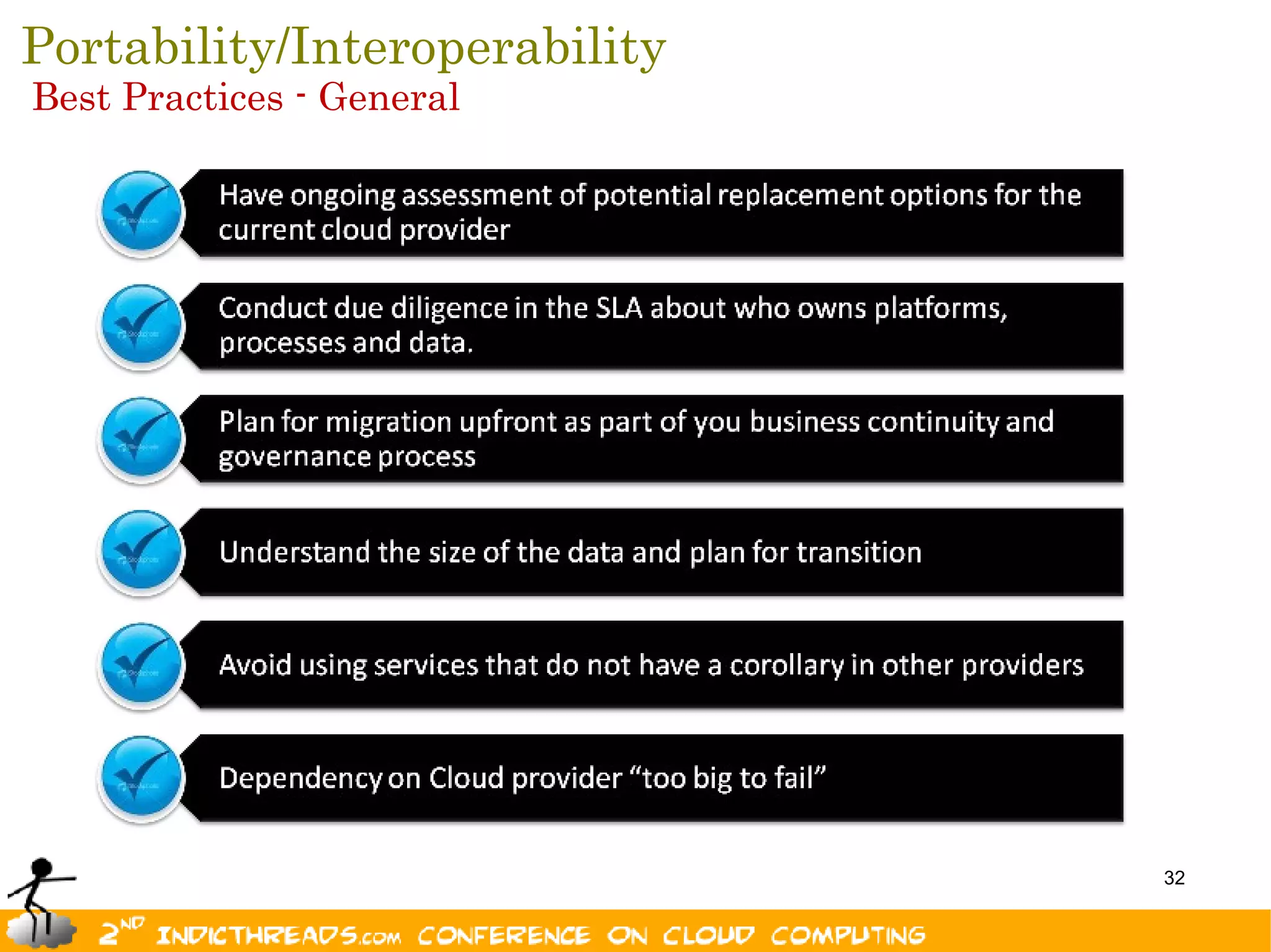 Portability/Interoperability
Best Practices - General




                               32
 