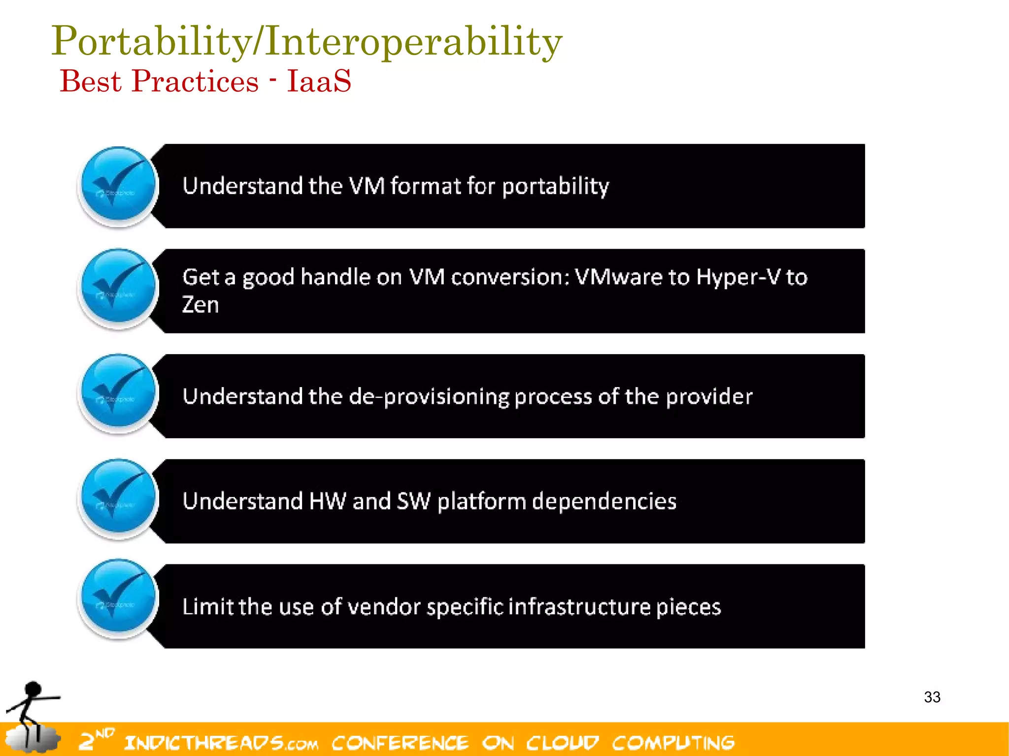 Portability/Interoperability
Best Practices - IaaS




                               33
 