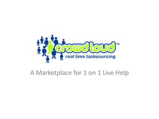 A Marketplace for 1 on 1 Live Help 