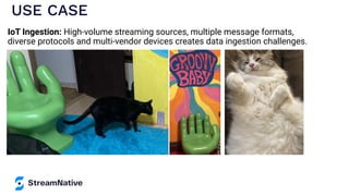 USE CASE
IoT Ingestion: High-volume streaming sources, multiple message formats,
diverse protocols and multi-vendor devices creates data ingestion challenges.
 