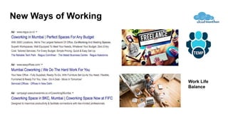 New Ways of Working
Work Life
Balance
 
