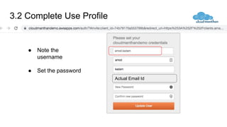 3.2 Complete Use Profile
● Note the
username
● Set the password
Actual Email Id
 