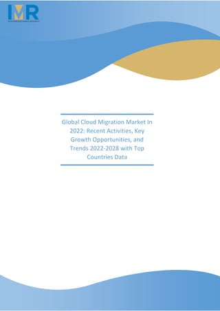 Global Cloud Migration Market In
2022: Recent Activities, Key
Growth Opportunities, and
Trends 2022-2028 with Top
Countries Data
 