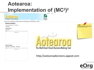 Aotearoa:
Implementation of (MC )
                     2 2




           http://aotearoadecisions.appsot.com
 