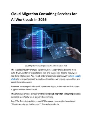 AI in Supply Chains | Cloud Migration Services 2026 | PDF