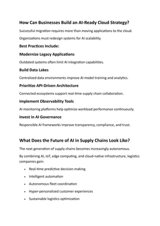 AI in Supply Chains | Cloud Migration Services 2026 | PDF