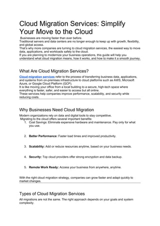 Top Cloud Migration Services for Digital Growth | DOCX