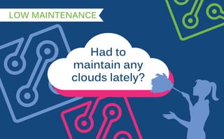 LOW MAINTENANCE
Had to
maintain any
clouds lately?
 