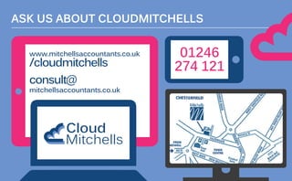 www.mitchellsaccountants.co.uk
/cloudmitchells
consult@
mitchellsaccountants.co.uk
ASK US ABOUT CLOUDMITCHELLS
01246
274 121
 