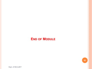 83
Dept. of ISE,AJIET
END OF MODULE
 
