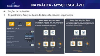 AUTOMAÇÃO
➔ Opções de replicação
➔ Orquestrator e Proxy de banco de dados são recursos importantes
NA PRÁTICA - MYSQL ESCALÁVEL
 