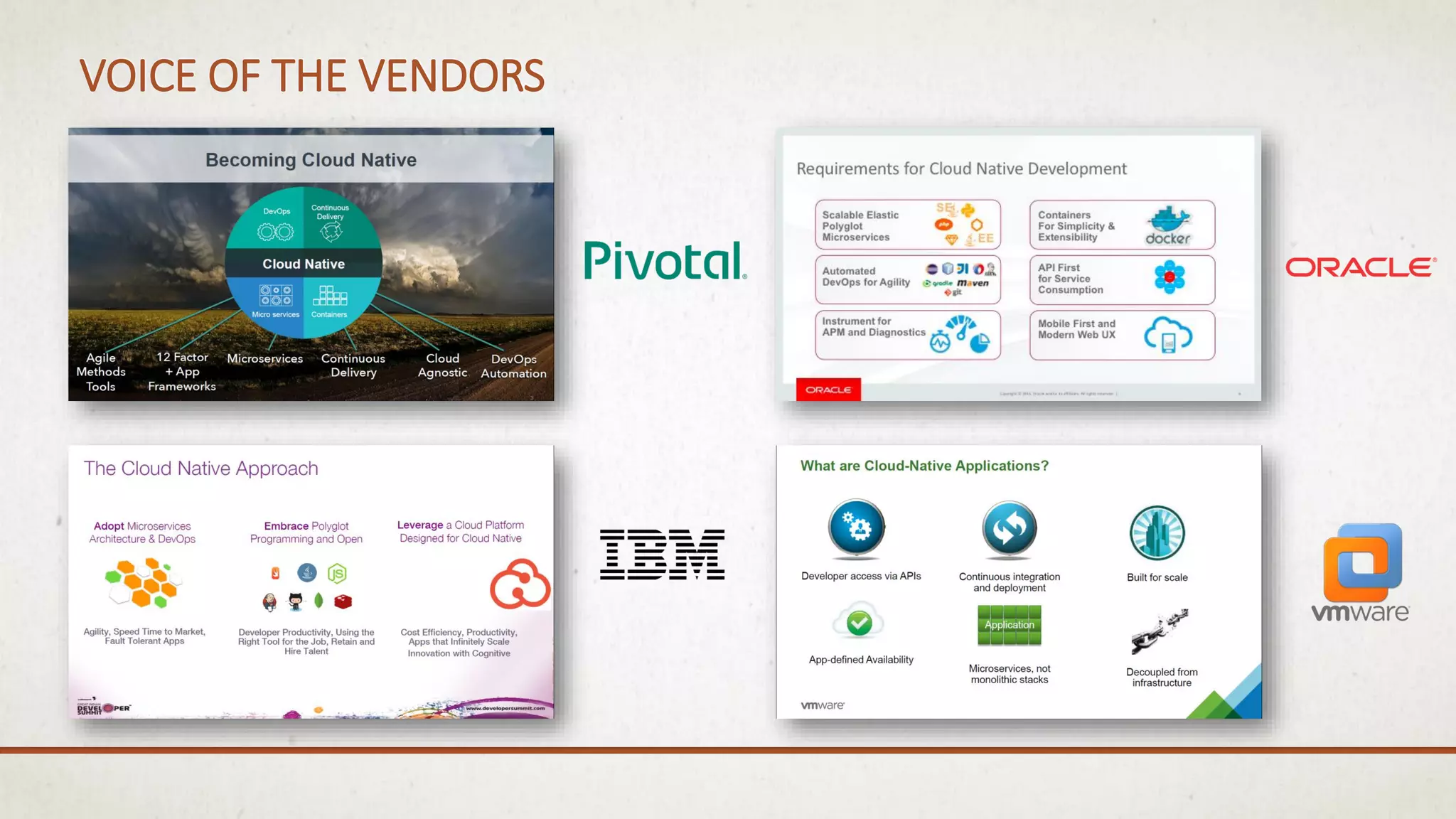 VOICE OF THE VENDORS
 