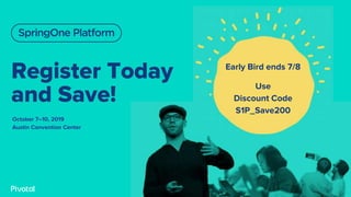 Register Today Early Bird ends 7/8
Use
Discount Code
S1P_Save200
October 7–10, 2019
Austin Convention Center
and Save!
 