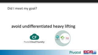 Did	I	meet	my	goal?
avoid	undifferentiated	heavy	lifting
 