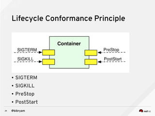 29 @bibryam
Lifecycle Conformance Principle
● SIGTERM
● SIGKILL
● PreStop
● PostStart
 