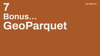 7
Bonus…
GeoParquet
 