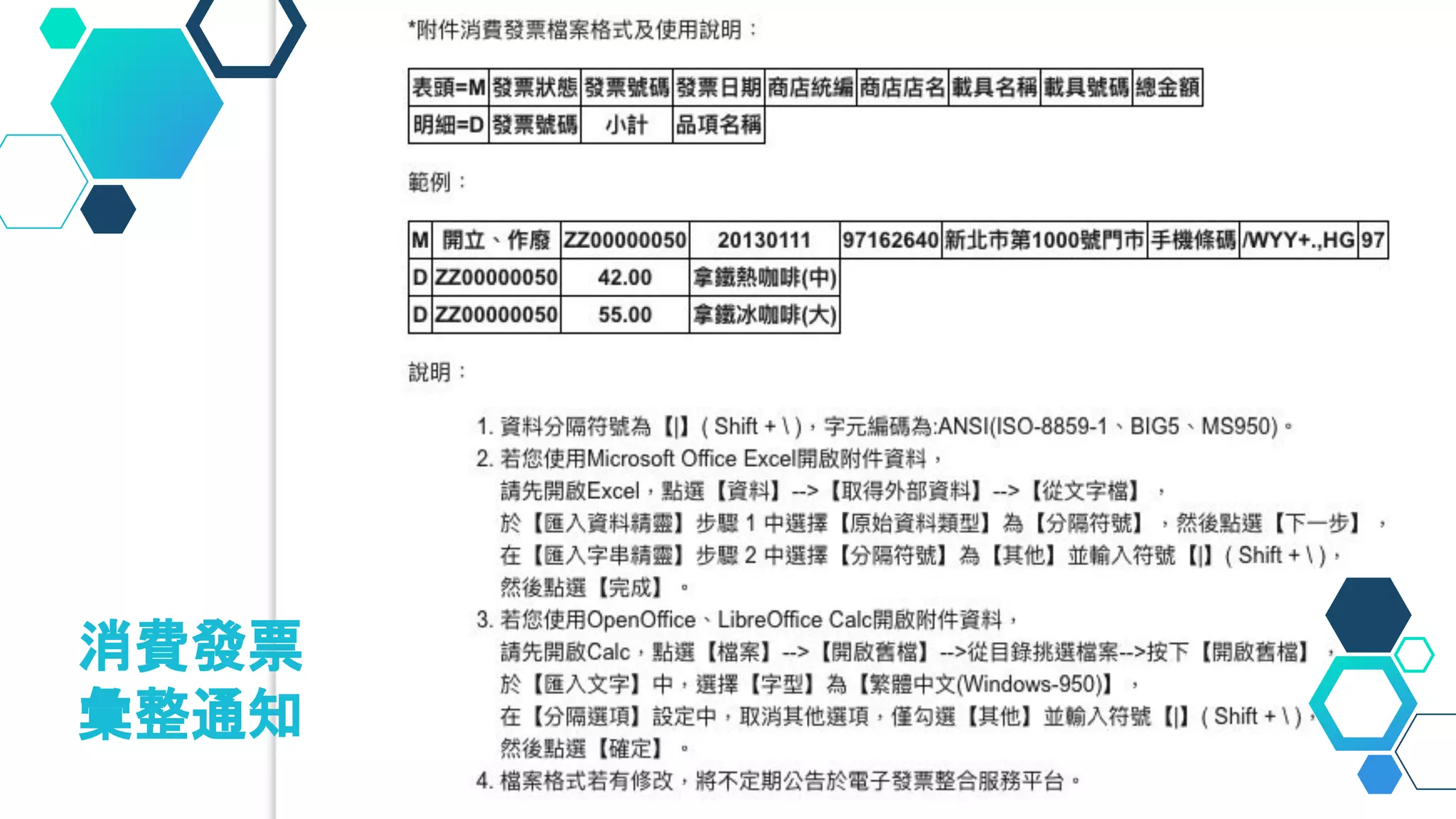 消費發票
彙整通知
20
 